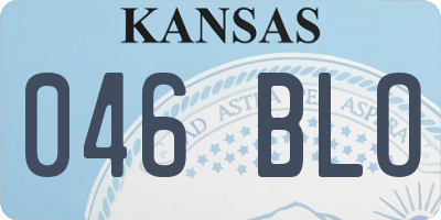KS license plate 046BLO