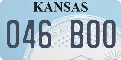 KS license plate 046BOO
