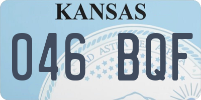 KS license plate 046BQF