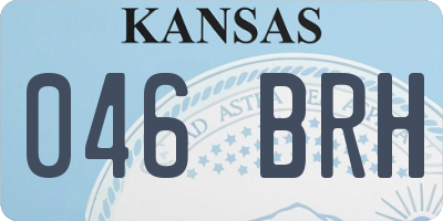 KS license plate 046BRH