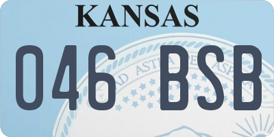 KS license plate 046BSB