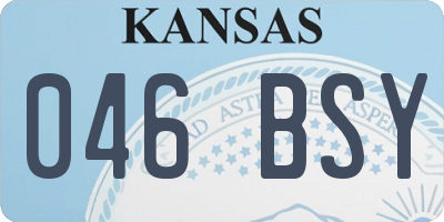 KS license plate 046BSY
