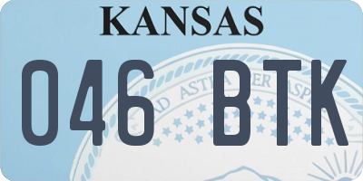KS license plate 046BTK
