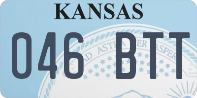KS license plate 046BTT