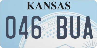 KS license plate 046BUA