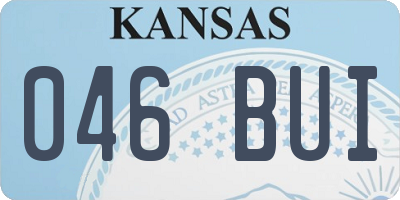 KS license plate 046BUI