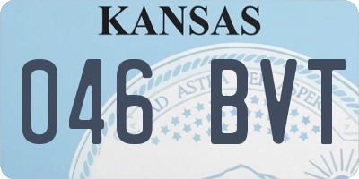 KS license plate 046BVT