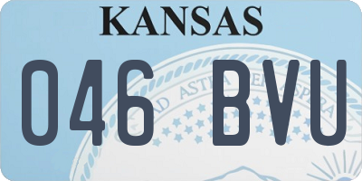 KS license plate 046BVU