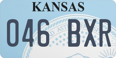 KS license plate 046BXR