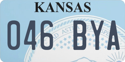 KS license plate 046BYA