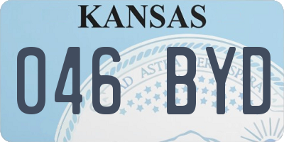 KS license plate 046BYD