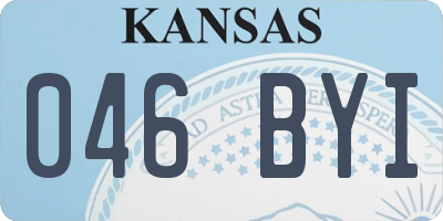 KS license plate 046BYI