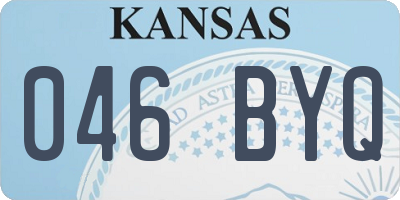 KS license plate 046BYQ