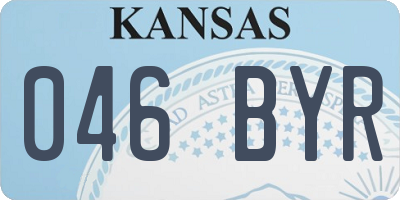 KS license plate 046BYR