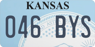 KS license plate 046BYS