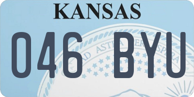 KS license plate 046BYU