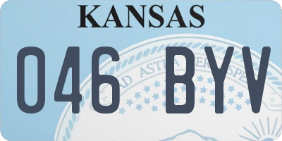 KS license plate 046BYV