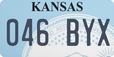 KS license plate 046BYX