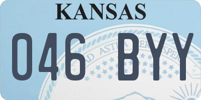 KS license plate 046BYY