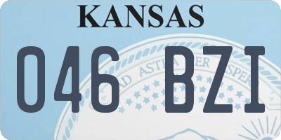 KS license plate 046BZI