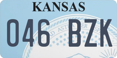 KS license plate 046BZK