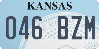KS license plate 046BZM