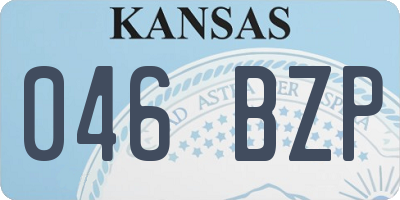 KS license plate 046BZP