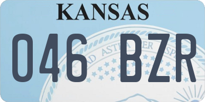 KS license plate 046BZR