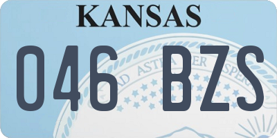 KS license plate 046BZS