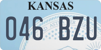 KS license plate 046BZU