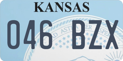 KS license plate 046BZX