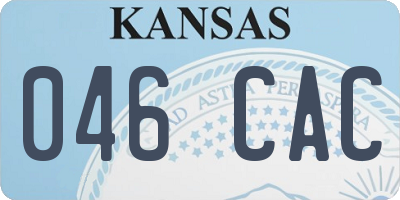 KS license plate 046CAC