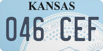 KS license plate 046CEF