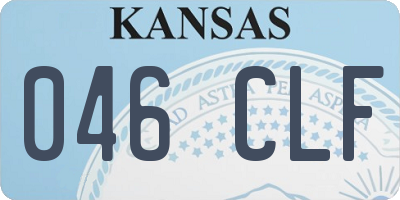 KS license plate 046CLF