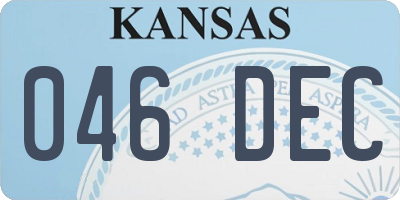 KS license plate 046DEC