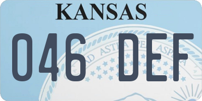 KS license plate 046DEF