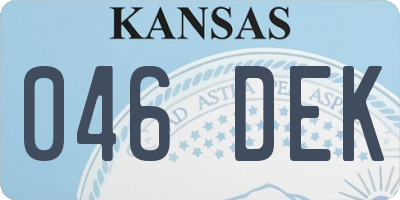 KS license plate 046DEK