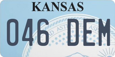 KS license plate 046DEM