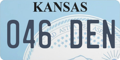 KS license plate 046DEN