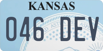 KS license plate 046DEV
