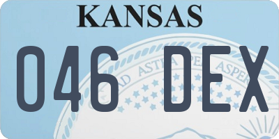 KS license plate 046DEX