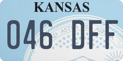 KS license plate 046DFF