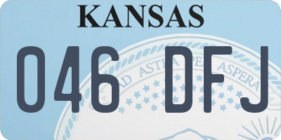 KS license plate 046DFJ