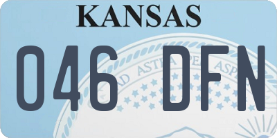 KS license plate 046DFN