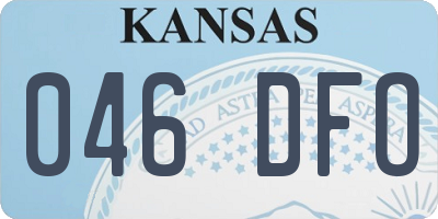 KS license plate 046DFO
