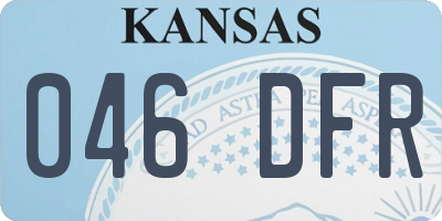 KS license plate 046DFR