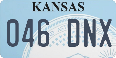 KS license plate 046DNX