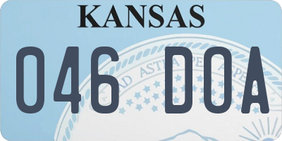 KS license plate 046DOA