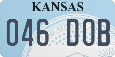 KS license plate 046DOB