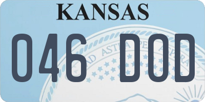 KS license plate 046DOD